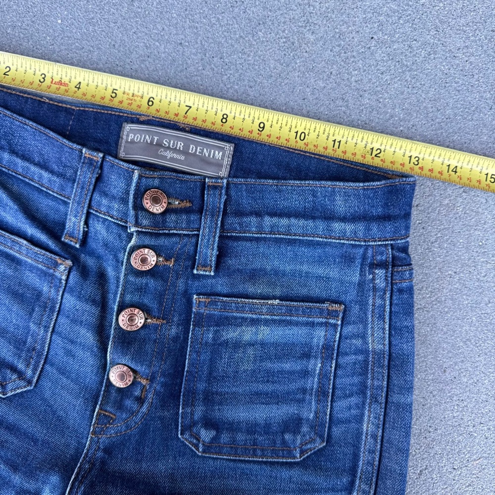 Point Sur Denim California Women High Rise Button Fly Patch Pocket Jeans 25 - Picture 7 of 12
